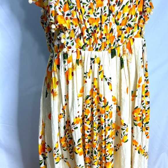 FARM Rio Off White Cashew Crossed Back Maxi Dress - Picture 9 of 15